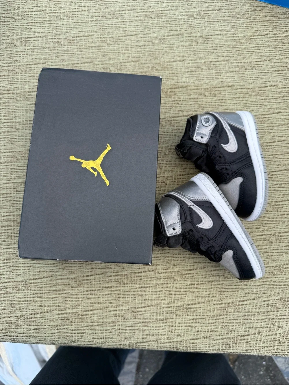 Nike Kids Black and Gray High-Top Sneakers with White Sole